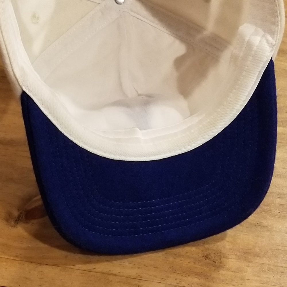 Yitai Letterman Hat Snapback White Blue Y Flower Logo Soft Wool Adjustable - Picture 6 of 8
